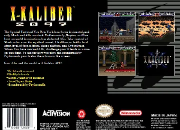 X-Kaliber 2097 (USA) (Beta) box cover back